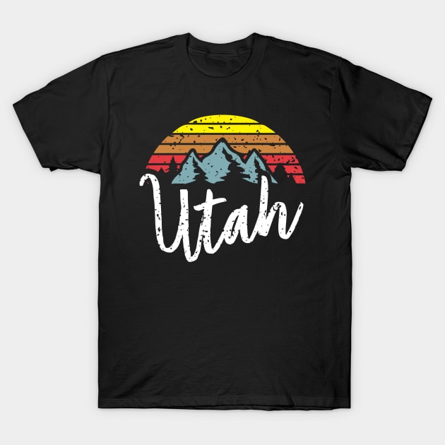 Utah Retro Eighties Style Mountains Design, Great Gift T-Shirt by Wicked Zebra